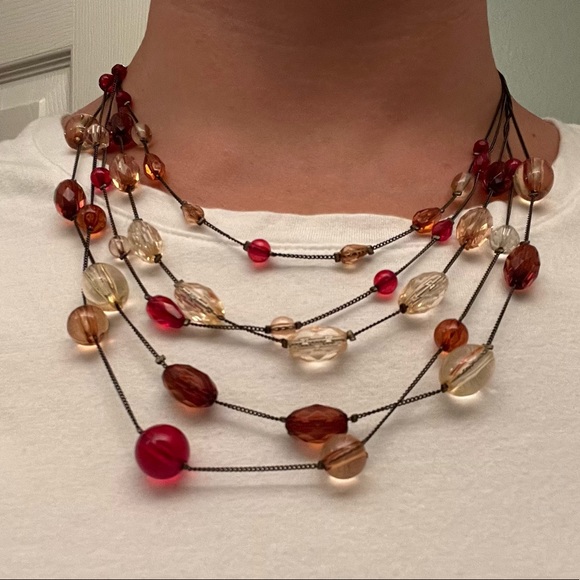 5 stranded beaded necklace - Picture 4 of 5